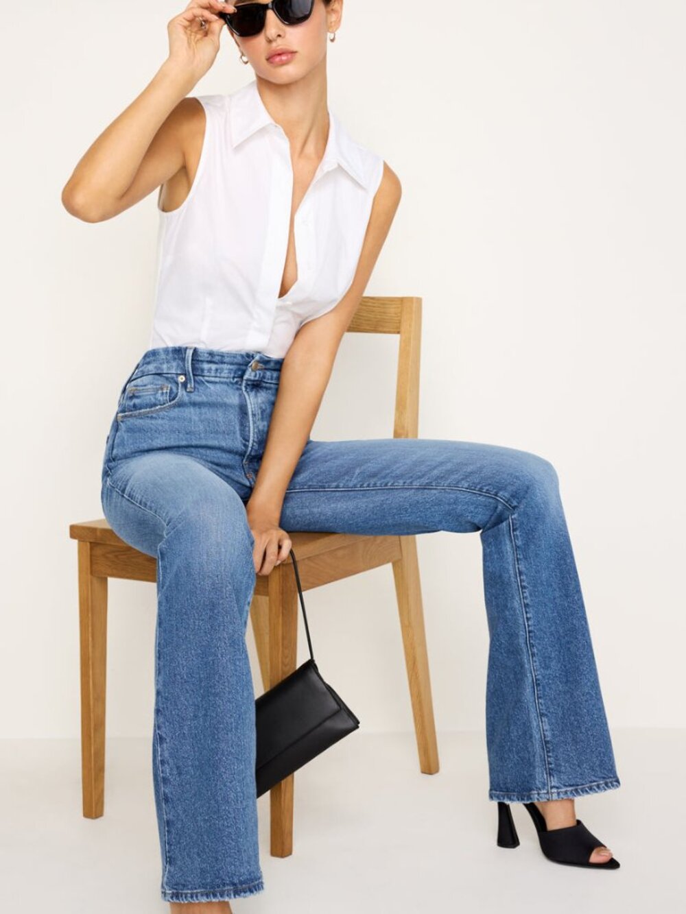 NEW Good American sz 4 womens Soft Tech Good Classic Bootcut Jeans indigo627 - Picture 5 of 5